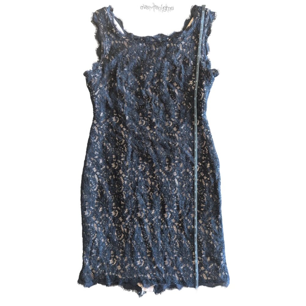 ADRIANNA PAPELL black lace sleeveless form fitting dress - Picture 4 of 9